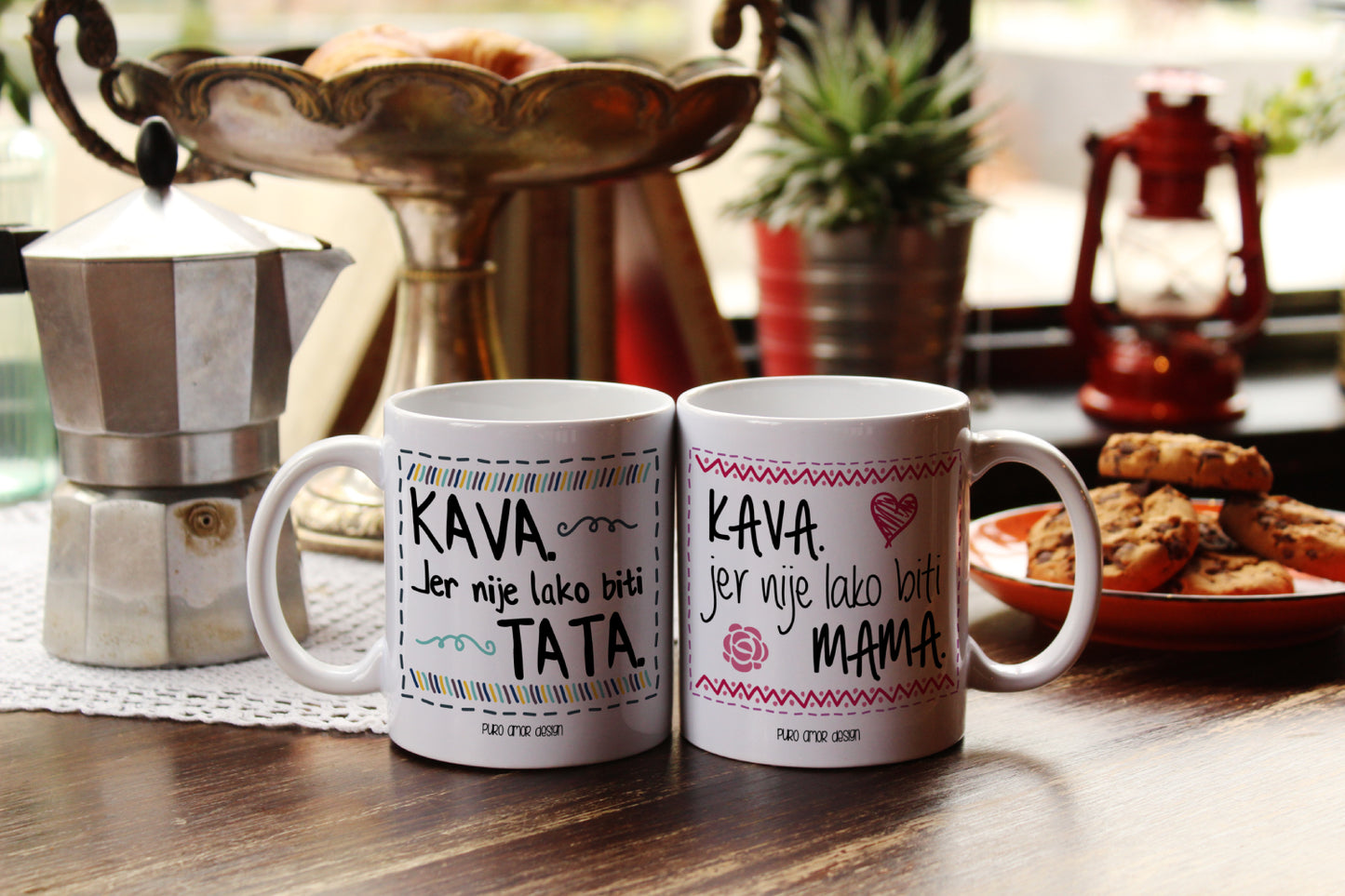 Set šalica - Kava jer nije lako biti tata/mama