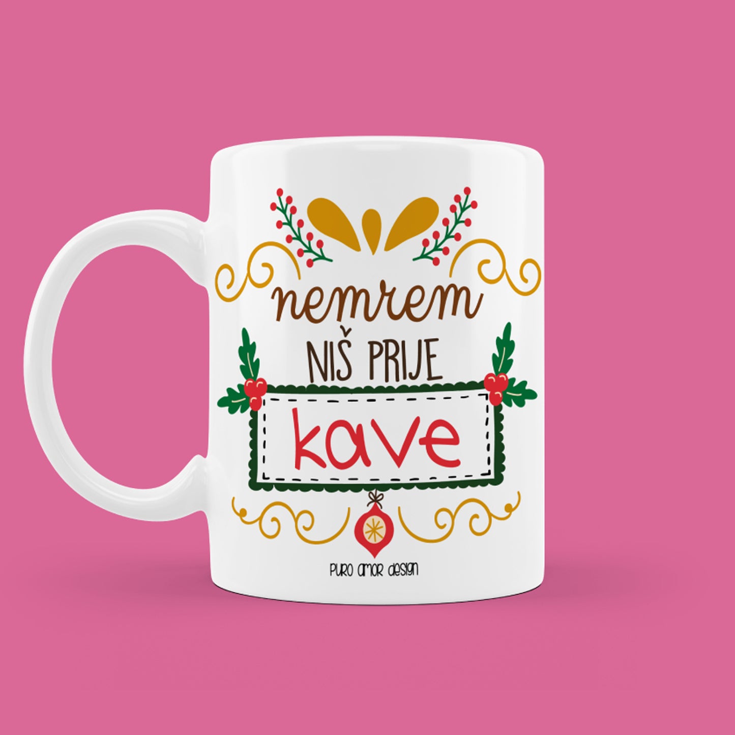 Šalica - Nemrem niš prije kave (božićna)