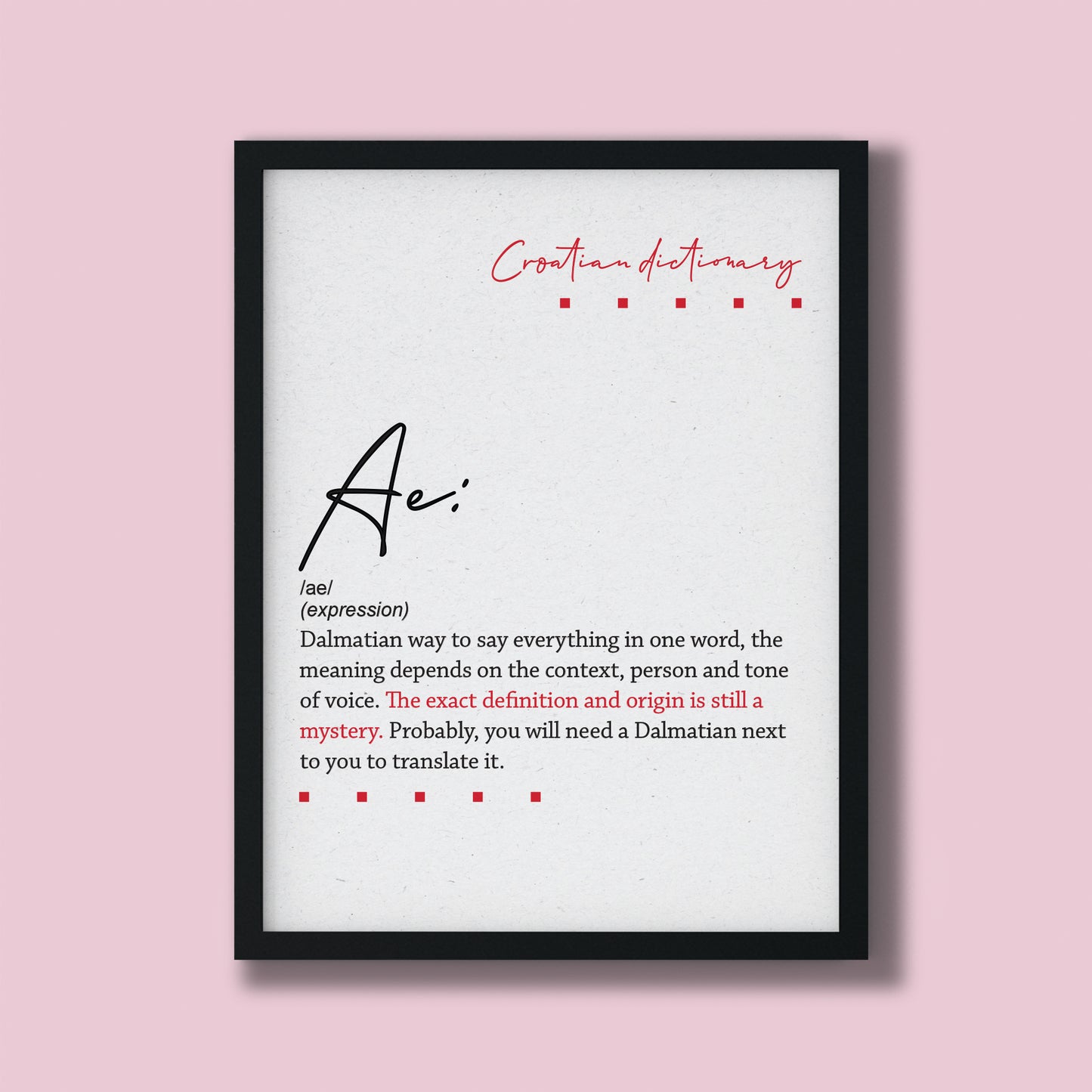 Poster - Croatian dictionary - Ae