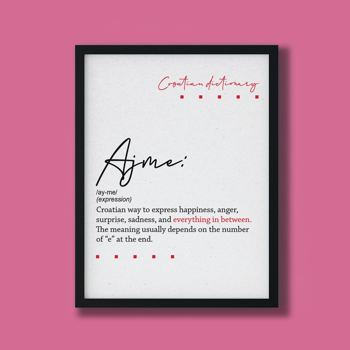 Poster - Croatian dictionary - Ajme