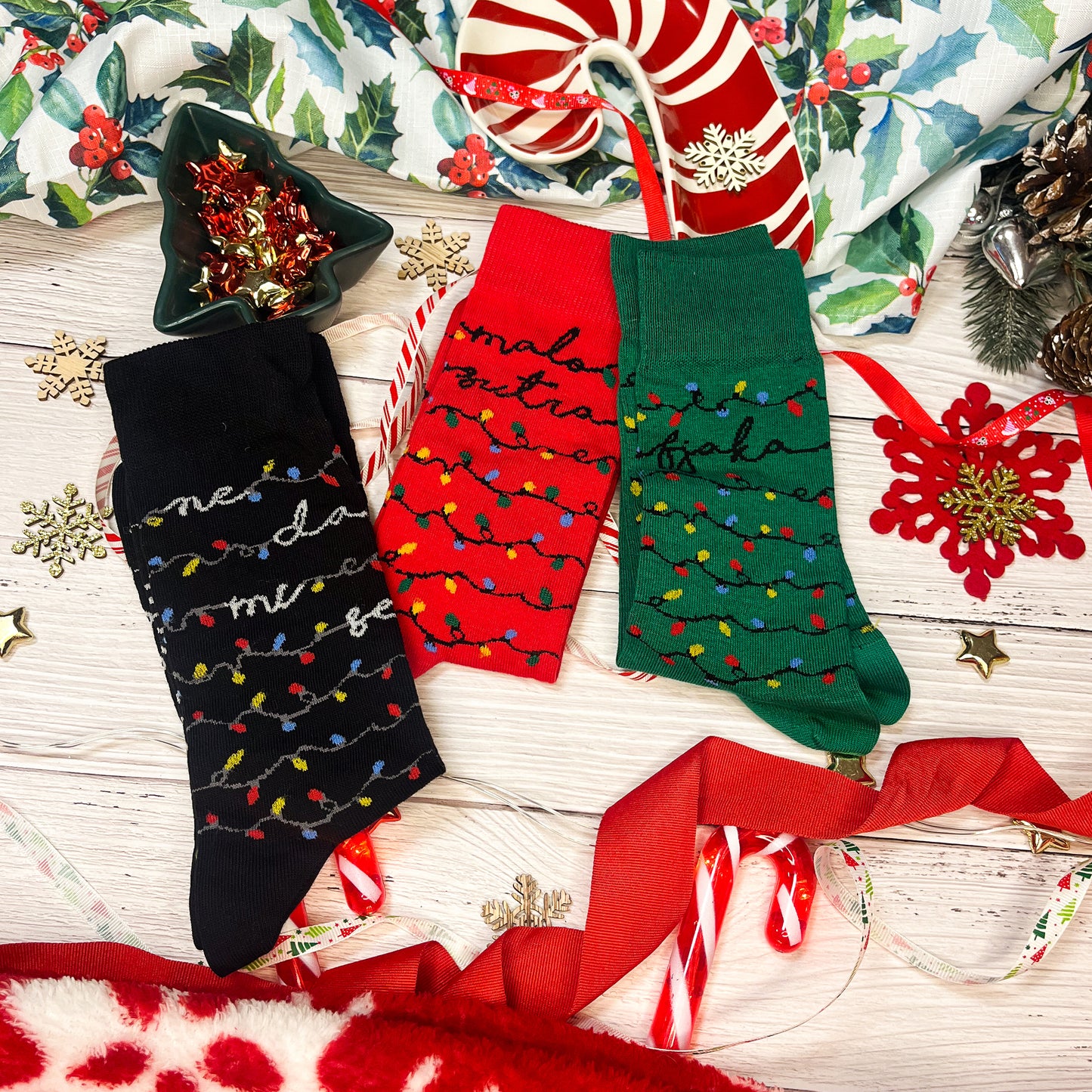 Božićne čarape - Poklon set x3