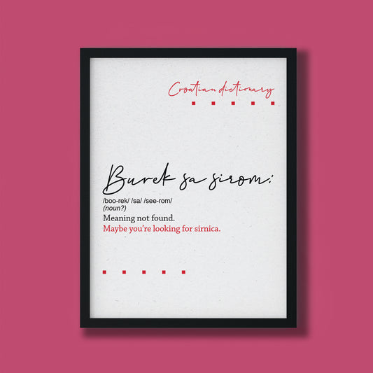 Poster - Croatian dictionary - Burek sa sirom