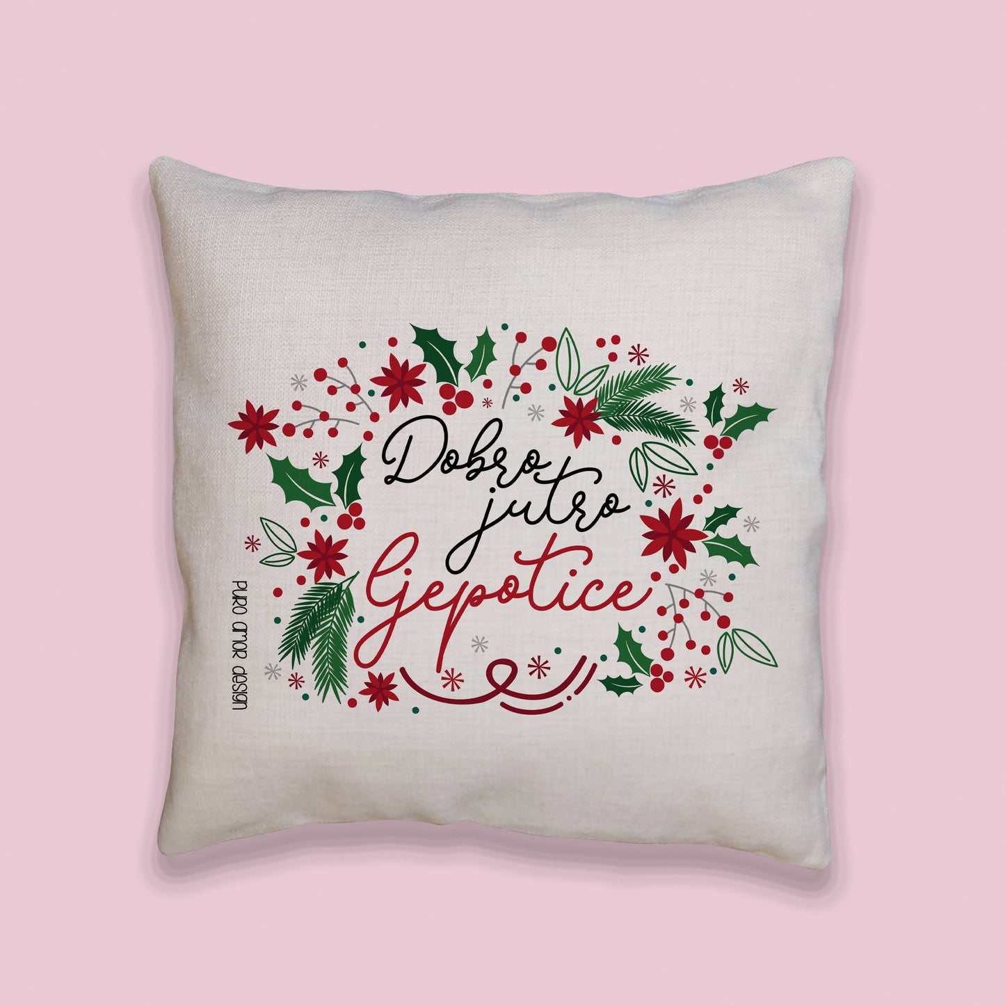 Jastučnica - Dobro jutro ljepotice (božićna)