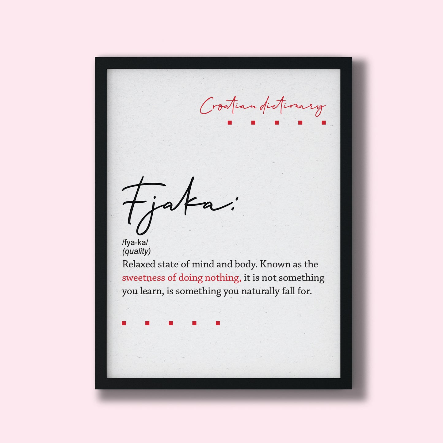 Poster - Croatian dictionary - Fjaka