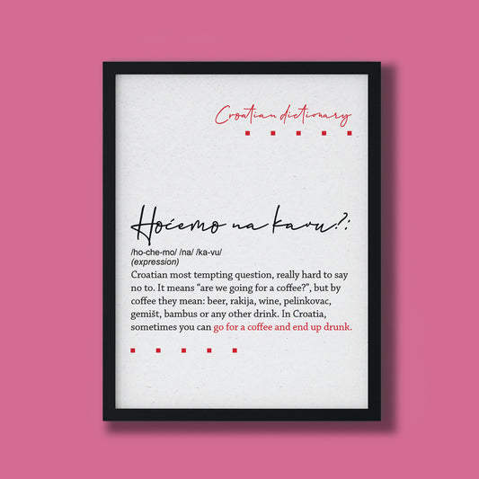 Poster - Croatian dictionary - Hoćemo na kavu?