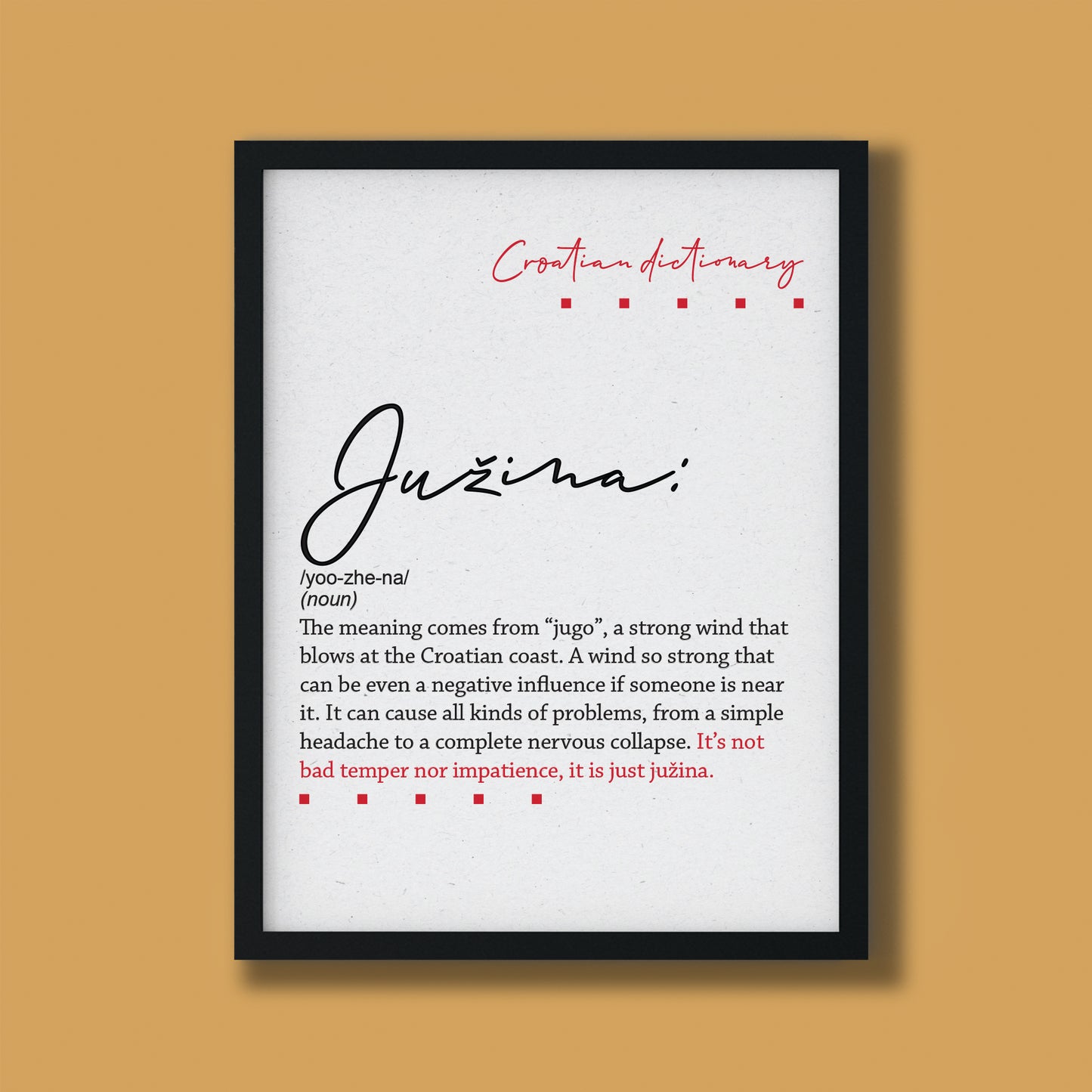 Poster - Croatian dictionary - Južina