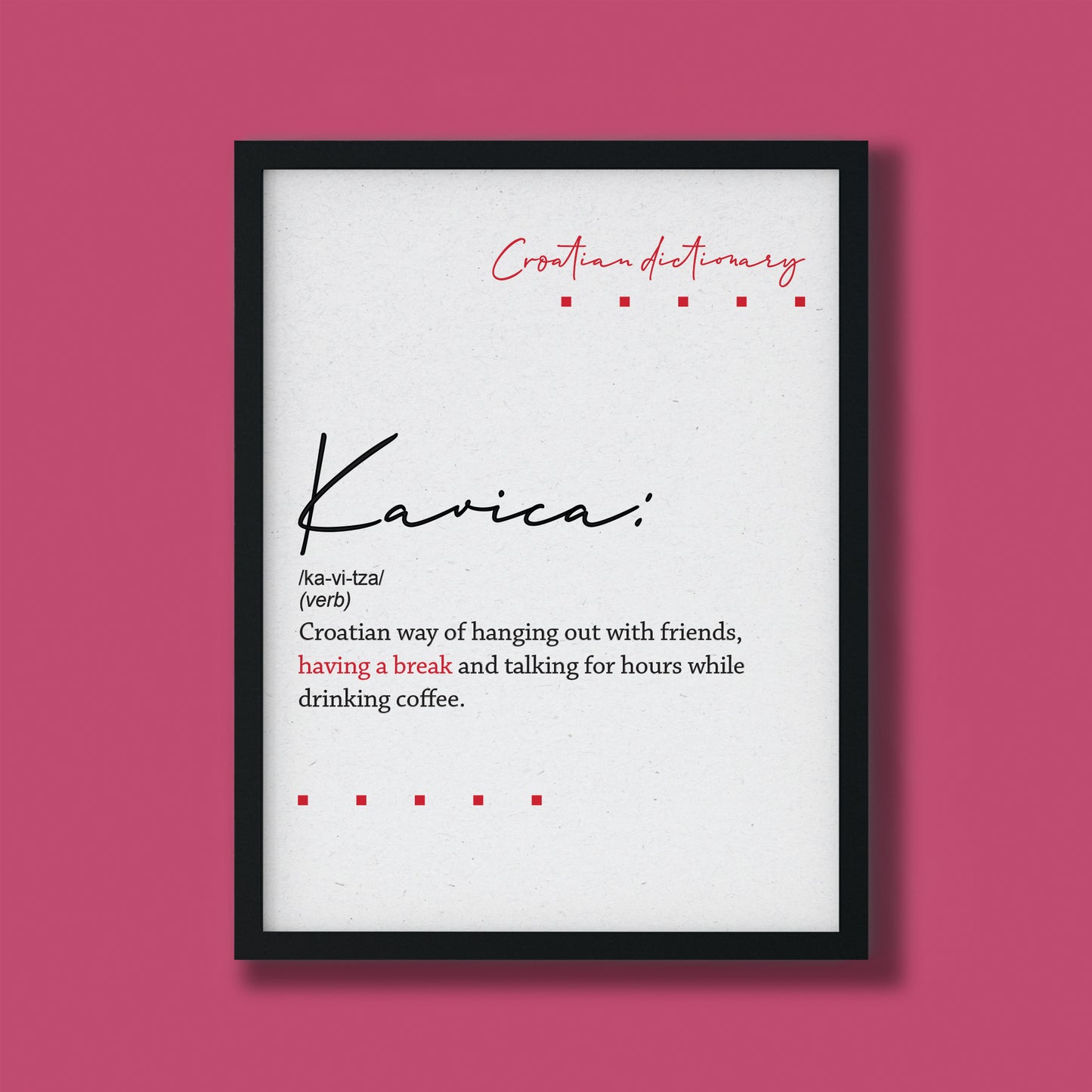 Poster - Croatian dictionary - Kavica