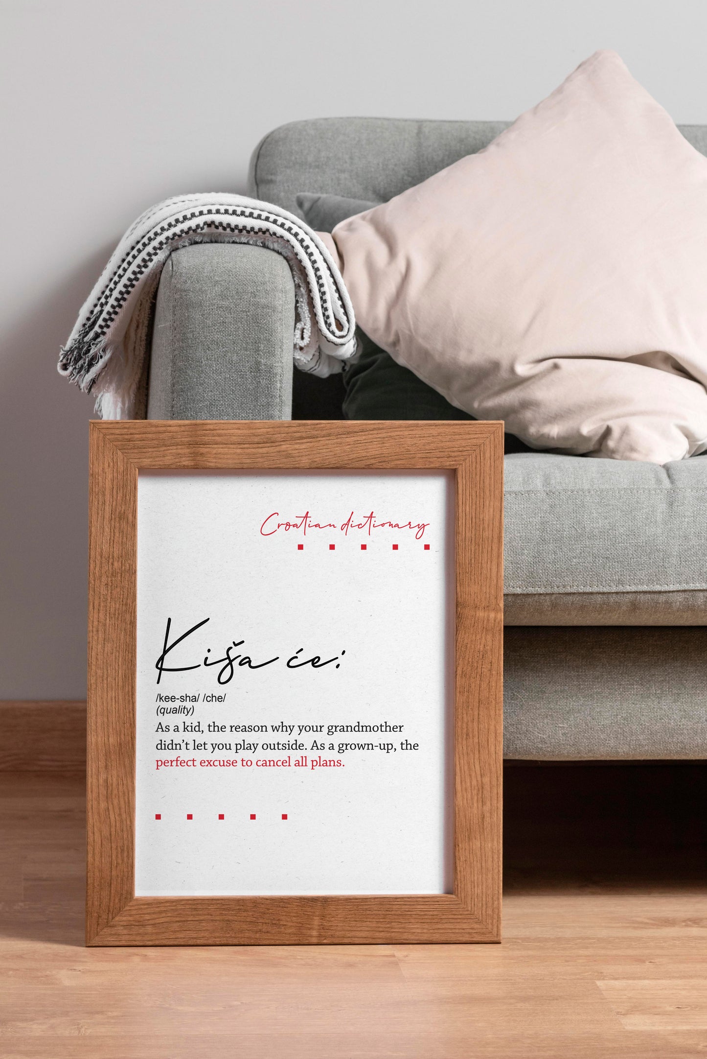 Poster - Croatian dictionary - Kiša će