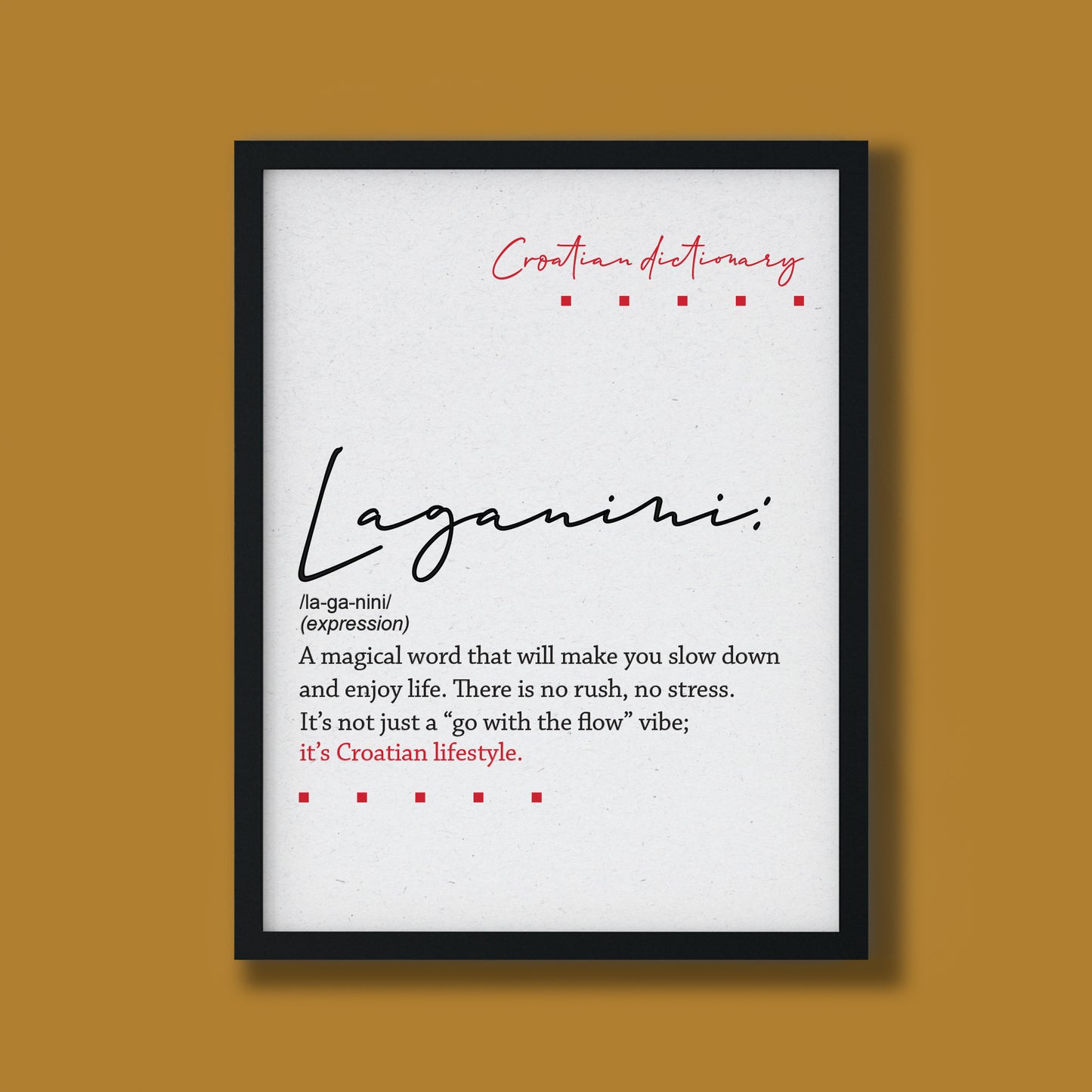 Poster - Croatian dictionary - Laganini