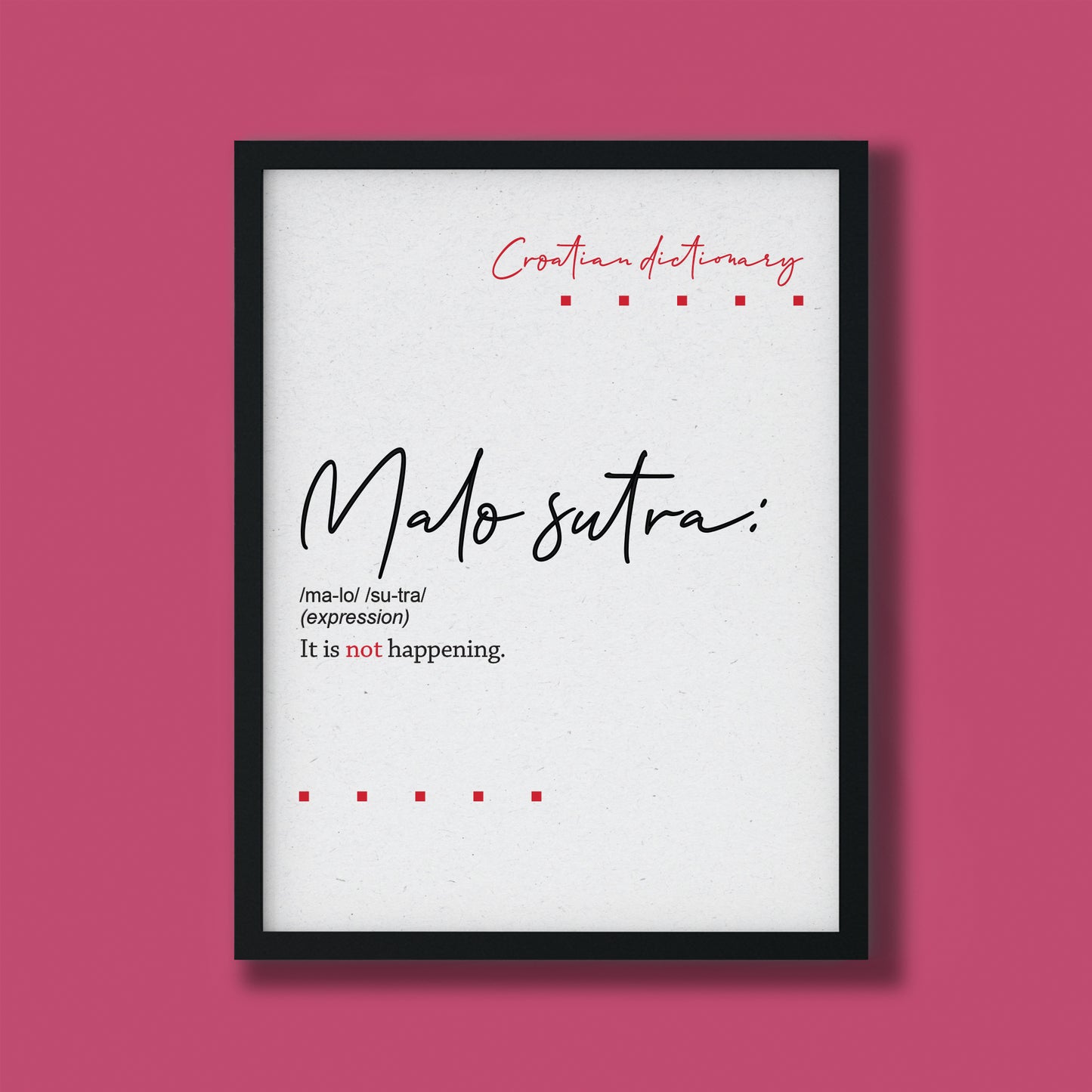 Poster - Croatian dictionary - Malo sutra