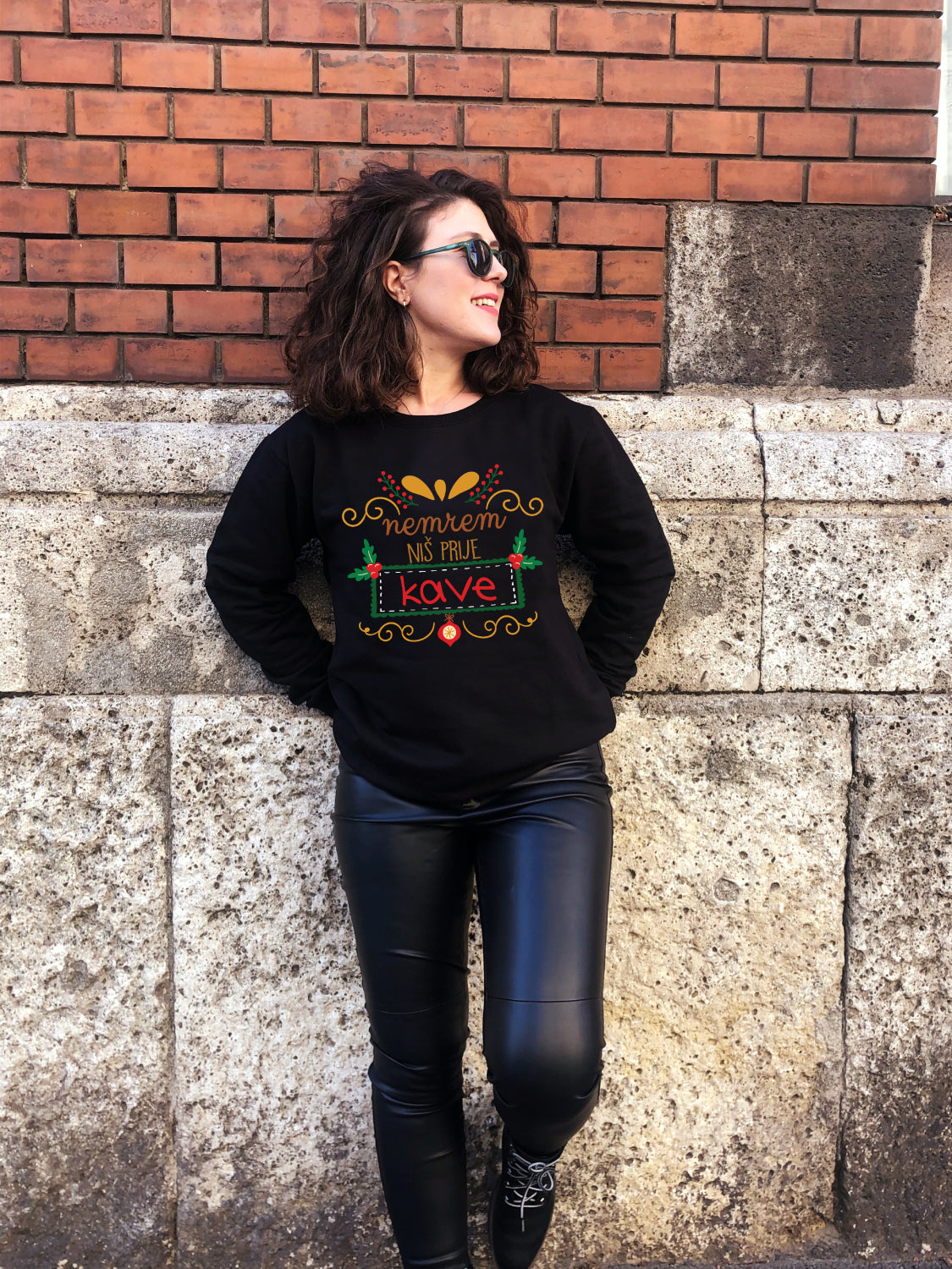 Sweatshirt - Nemrem niš prije kave (božićna)