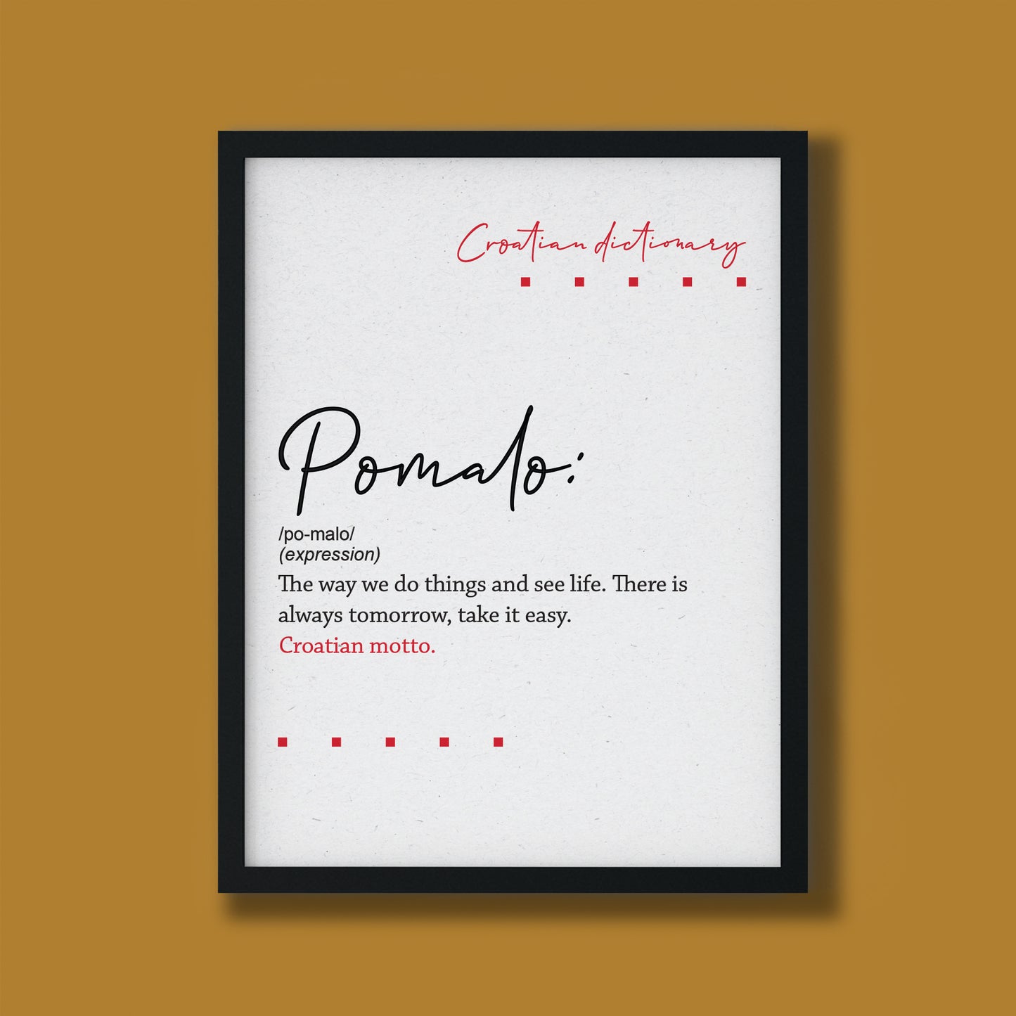 Poster - Croatian dictionary - Pomalo