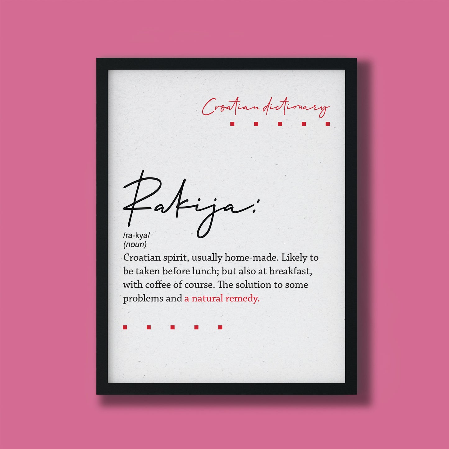 Poster - Croatian dictionary - Rakija