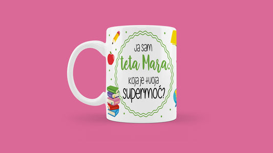 Šalica - Teta u vrtiću/supermoć (crtiće)